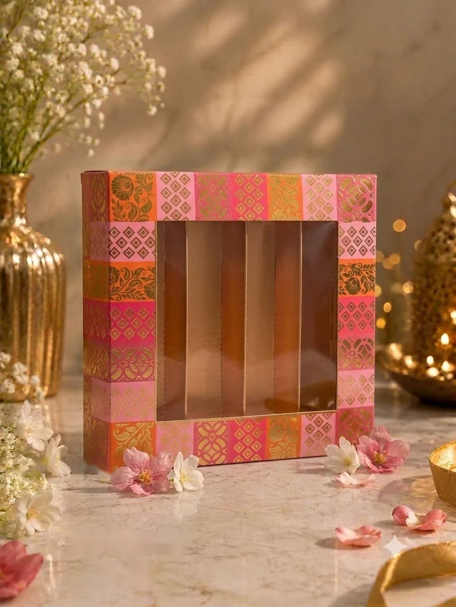 Gulabi Patchwork Mithai Box 500 g, code NB-M500-01