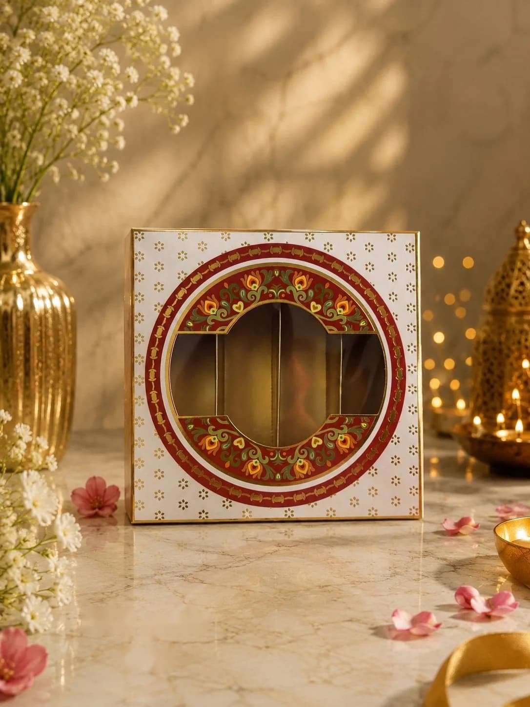 Rangoli Ring Mithai Box 500 g, code NB-M500-07