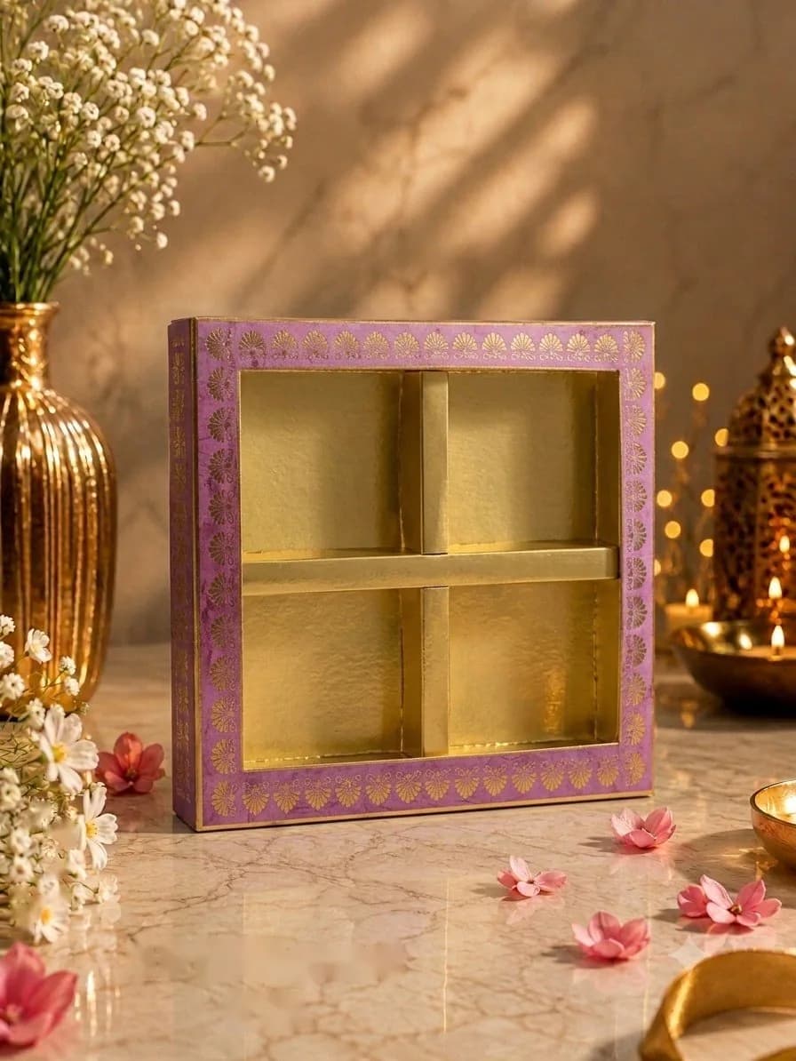 Jamuni Phool 4-Part Box (window), code NB-P4-02